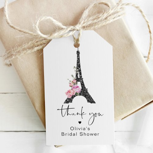 Minimalist eiffel tower romantic thank you gift tags