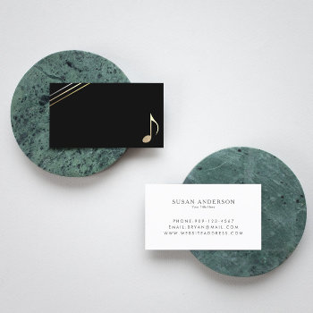 Minimalist Eighth Note Symbol Music Business Card by istanbuldesign at Zazzle
