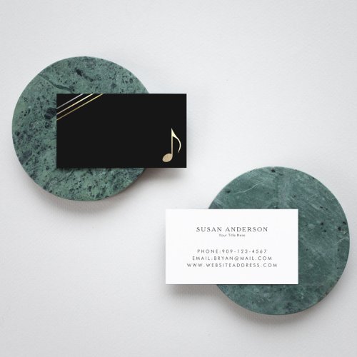 Minimalist Eighth Note Symbol Music Business Card