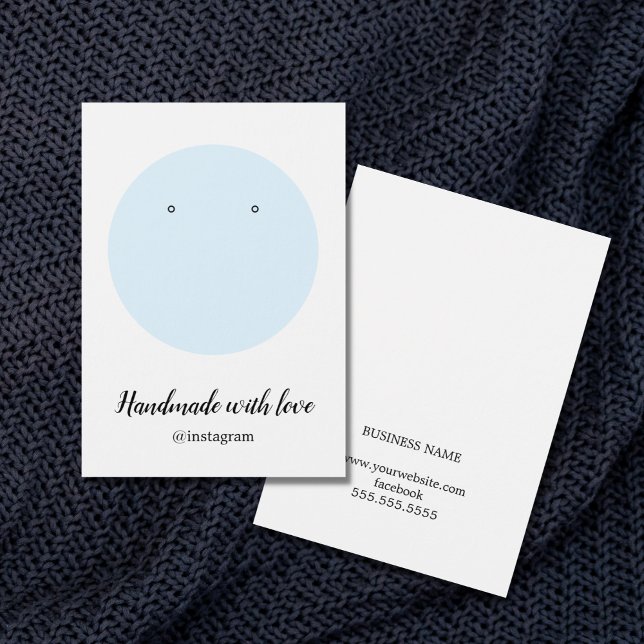 Minimalist Eleant Blue White Earring Card (Creator Uploaded)