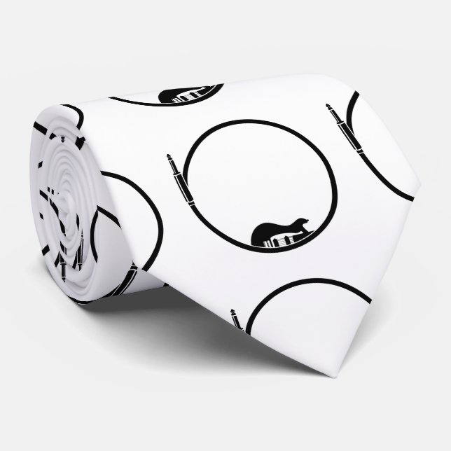 Minimalist electric guitar neck tie (Rolled)