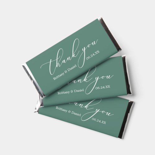 Minimalist Elegance Calligraphy Eucalyptus Green Hershey Bar Favors