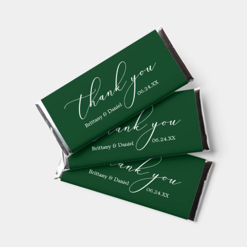 Minimalist Elegance Calligraphy Green Wedding  Hershey Bar Favors