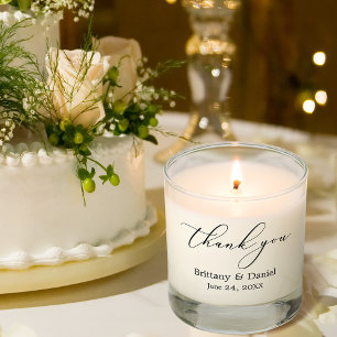 Minimalist Elegance Calligraphy Ink Wedding Scented Candle