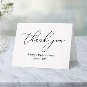 Minimalist Elegance Calligraphy Note Thank You Card