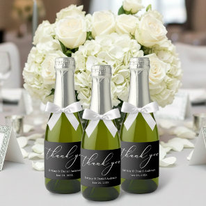 Minimalist Elegance Calligraphy Pick Color Mini Sparkling Wine Label