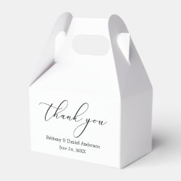 Minimalist Elegance Calligraphy Wedding Gable Favor Boxes