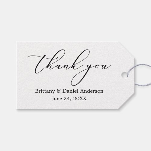 Minimalist Elegance Calligraphy Wedding Gift Tags