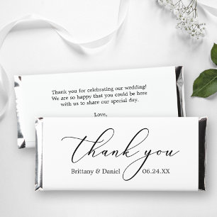 Minimalist Elegance Calligraphy Wedding Hershey Bar Favors