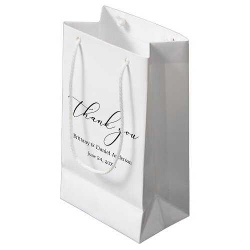 Minimalist Elegance Calligraphy Wedding Small Gift Bag