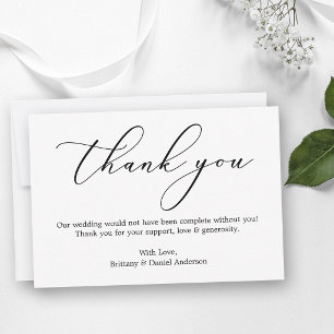 Minimalist Elegance Calligraphy Wedding Thank You Card