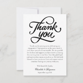 Minimalist Elegance Engagement Thank You Card
