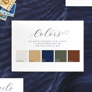 Minimalist Elegant 5 Colors Wedding Attire Enclosure Card