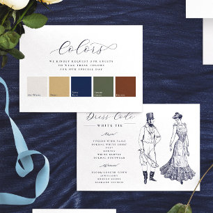 Minimalist Elegant 5 Colors Wedding Dress Code Enclosure Card