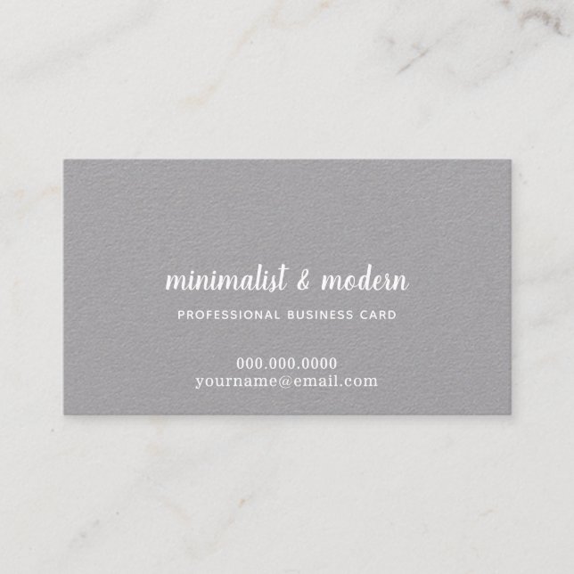 minimalist elegant and modern prof. gray premium business card (Front)