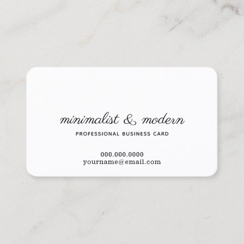 minimalist elegant and modern white professional business card