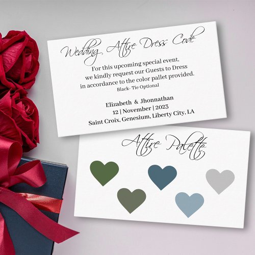 Minimalist Elegant Attire Wedding Dress Code Enclosure Card