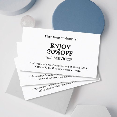 Minimalist Elegant Beauty Salon  Discount Card