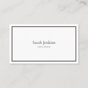 Minimalist Elegant Black and White Business Card
