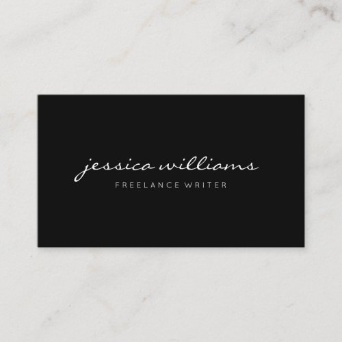 Minimalist Elegant Black Business Card