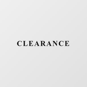 Minimalist Elegant Black CLEARANCE Storefront Wind Window Cling
