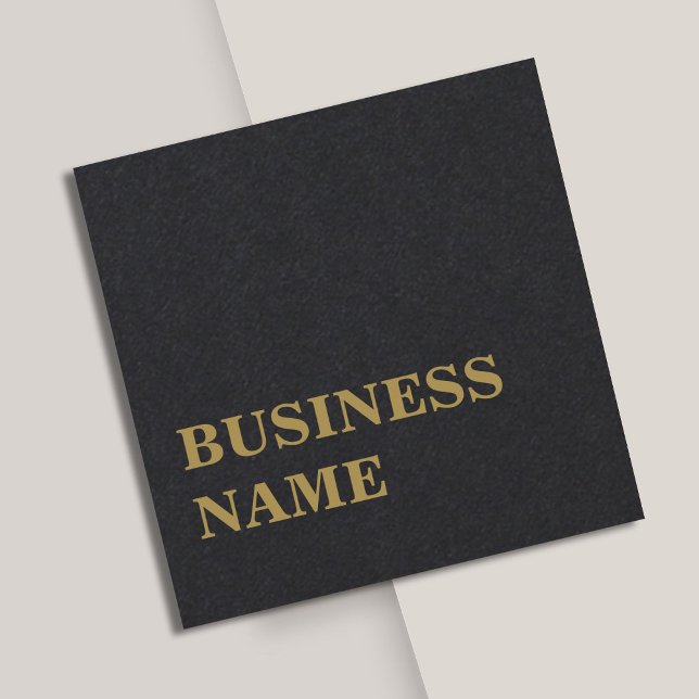 Minimalist Elegant Black Faux Gold Bold Consultant Square Business Card (Creator Uploaded)