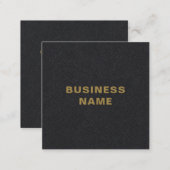 Minimalist Elegant Black Faux Gold Consultant Square Business Card (Front/Back)
