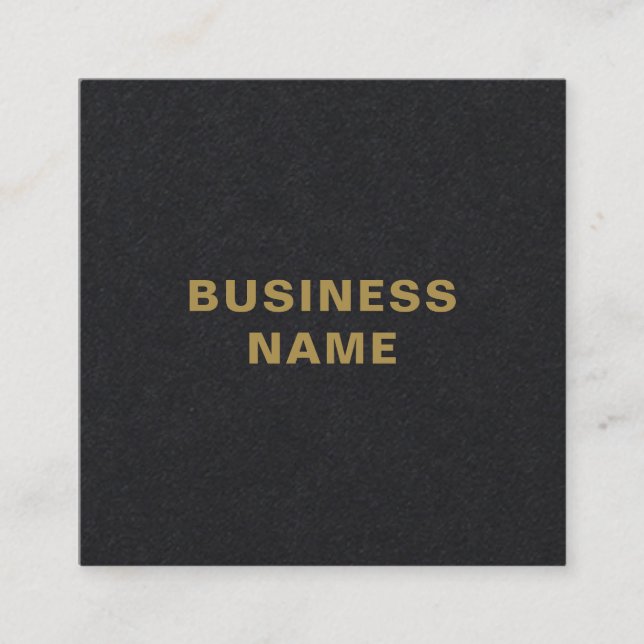Minimalist Elegant Black Faux Gold Consultant Square Business Card (Front)