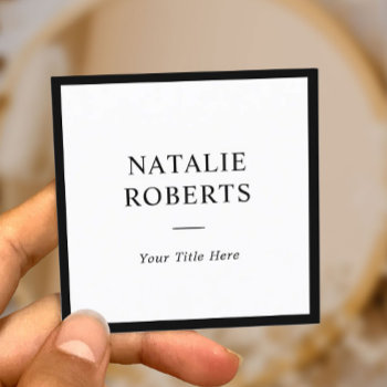 Minimalist Elegant Black Frame Professional Square Business Card by cardfactory at Zazzle