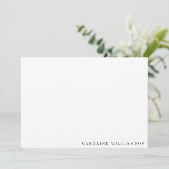 Minimalist Elegant Black Typography Personalized Note Card (Standing Front)