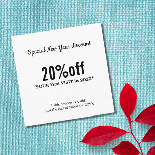Minimalist Elegant Black White Beauty Discount Card