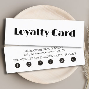 Minimalist Elegant Black White Bold Loyalty Card
