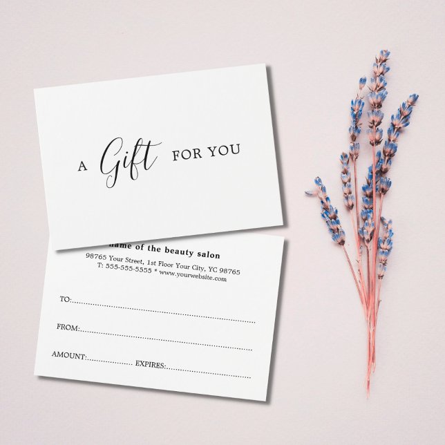 Minimalist Elegant Black White Gift Certificate (Creator Uploaded)