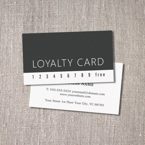 Minimalist Elegant Black White Loyalty Card