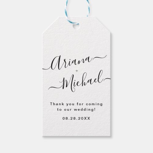 Minimalist Elegant Black white Mint to be Wedding  Gift Tags