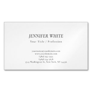 Minimalist Elegant Black & White Retro Business Card Magnet