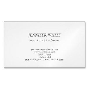 Minimalist Elegant Black & White Retro Business Card Magnet
