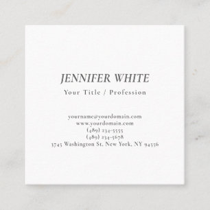 Minimalist Elegant Black & White Retro Square Business Card