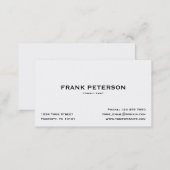 Minimalist Elegant Black White Simple Consultant Business Card (Front/Back)