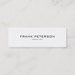 Minimalist Elegant Black White Simple Consultant Mini Business Card