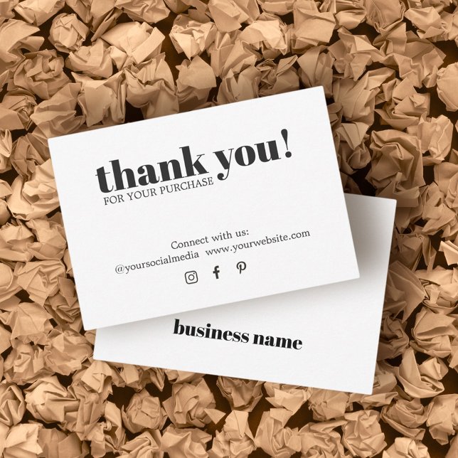 Minimalist Elegant Black White Thank You Card (Creator Uploaded)