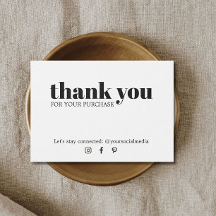 Minimalist Elegant Black White Thank You Coupon