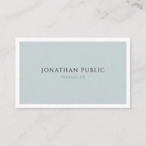 Minimalist Elegant Blue Green Simple Plain Modern Business Card