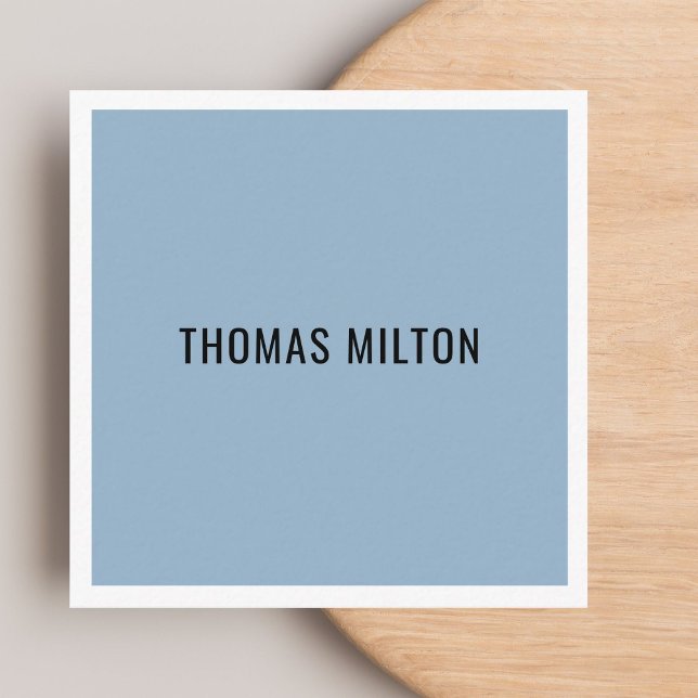 Minimalist Elegant Blue White Consultant Square Business Card (Creator Uploaded)
