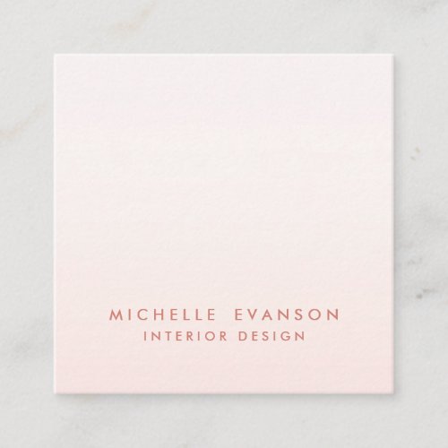 Minimalist Elegant Blush Pink Professional Square Business Card