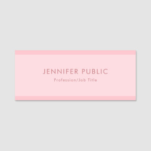 Minimalist Elegant Blush Pink Simple Chic Template Name Tag