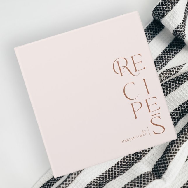 Minimalist Elegant Blush Terracotta Recipe  3 Ring Binder (Creator Uploaded)