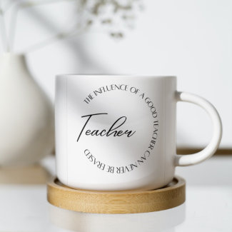 Minimalist Elegant Boho Rainbow Teacher Mug