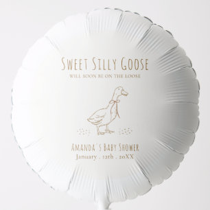 Minimalist Elegant Boho Silly Goose Baby Shower Balloon