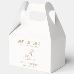 Minimalist Elegant Boho Silly Goose Baby Shower Favor Boxes